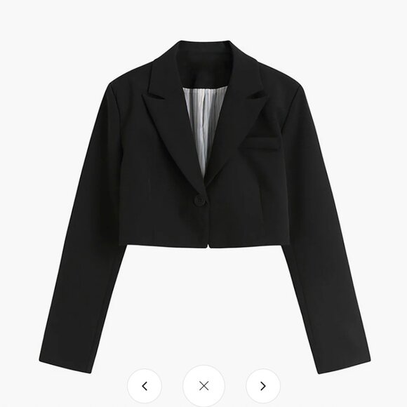 Crop Black Blazer - Commense - Picture 2 of 6